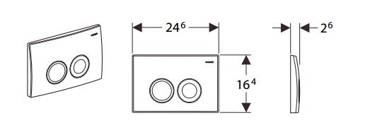 DUWPLAAT 2-TOETS DELTA VOOR DUOFIX BASIC GEBERIT WIT