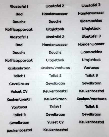 Stickers sanitair markeerplaatjes