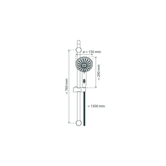Florenz doucherail set chroom