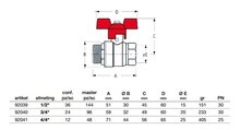 BOLKRAAN VOLLE DOORLAAT MF 4/4" VLINDERHENDEL