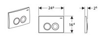 DUWPLAAT 2-TOETS DELTA VOOR DUOFIX BASIC GEBERIT WIT