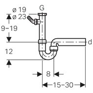 Sifon enkel spoeltafel 6/4" PP 40mm