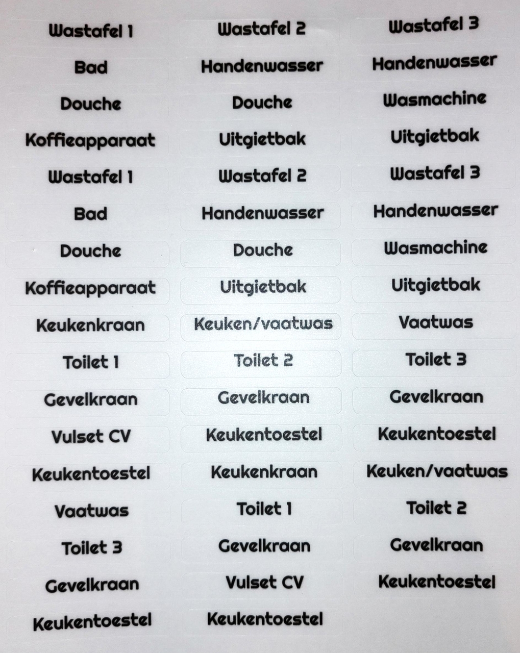 Stickers sanitair markeerplaatjes