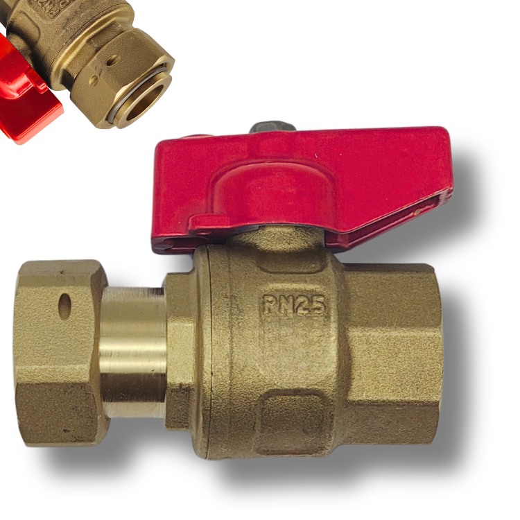 2 delige bolkraan rood 1/2 F/F