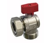 Hoofdkraan voor warmgeperste verdeler 4/4" Rood