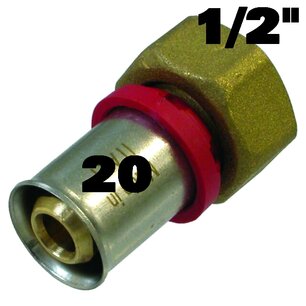 2 Delig pers puntstuk 1/2"F-20mm