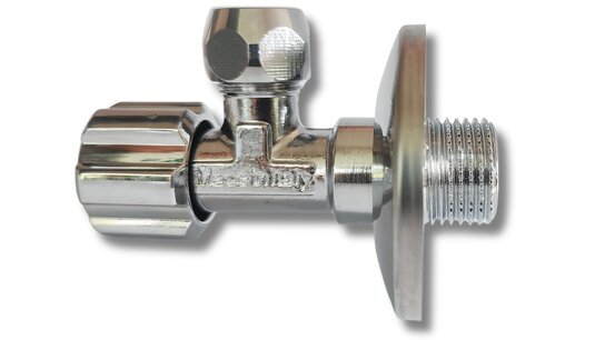 Angle stop valve 1/2 "M with plastic cover