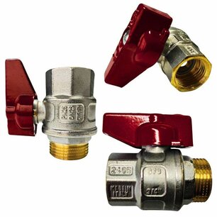 Bolkraan 3/4" M/F rode hendel