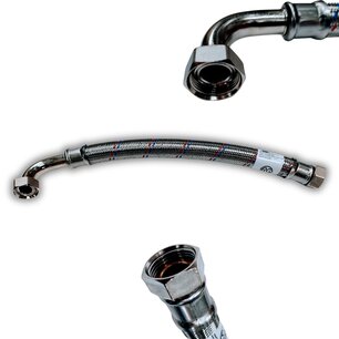 Flexibel met bocht 3/4" F/F 50cm DN19