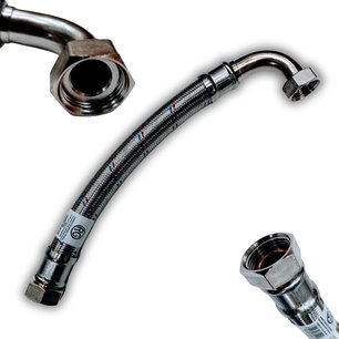 Flexibel met bocht 3/4" F/F 40cm DN19