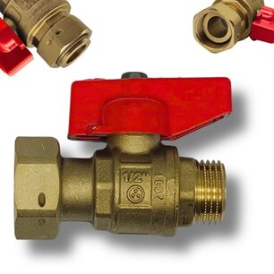 2 delige bolkraan rood 1/2 - 3/4 M/F