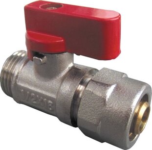 Mini bolkraan met adapter rood